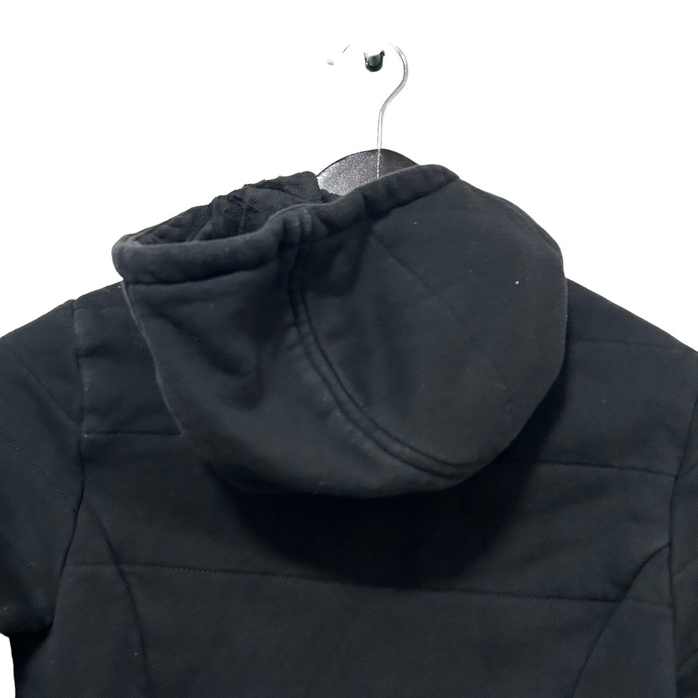 The North Face Quilted Hoodie Jacket Fleece Black Size XS Elastic Waist - Picture 4 of 13